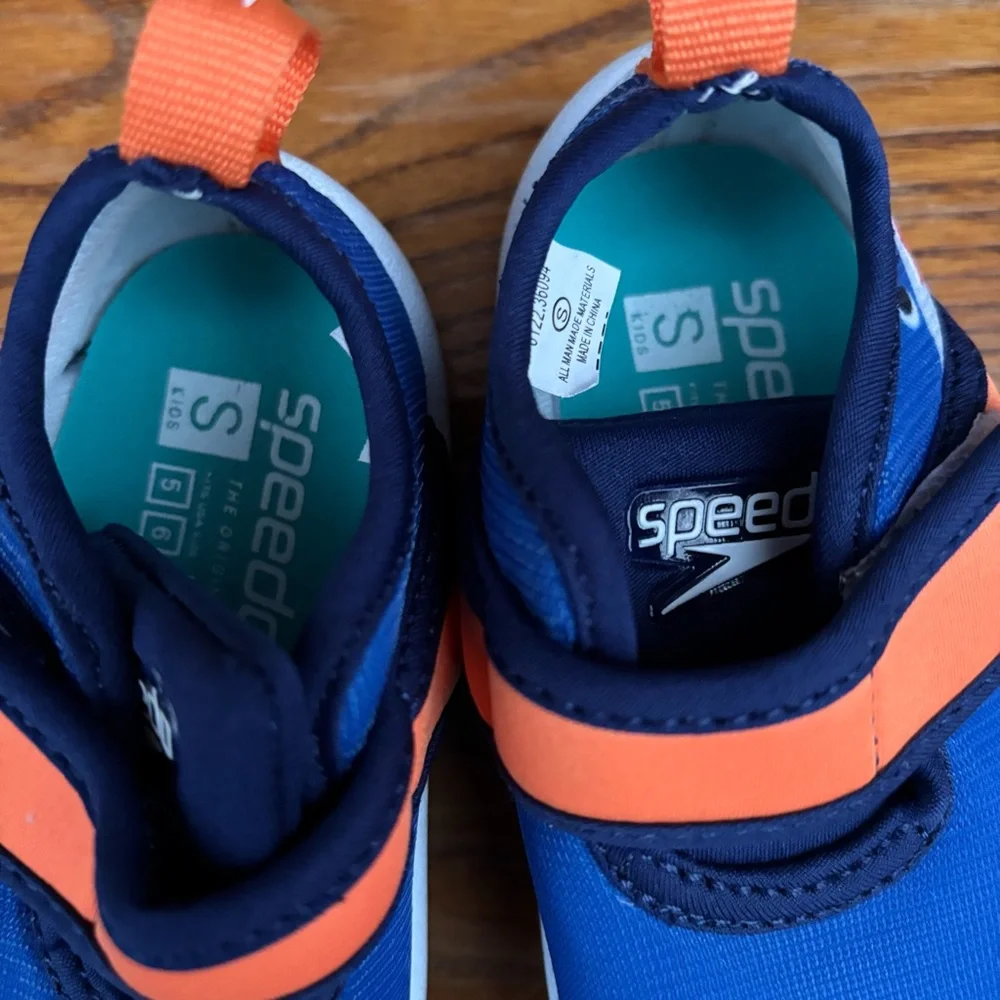 Speedo Kids Toddler Hybrid Water Shoes Royal Blue/Orange Shark Sz S